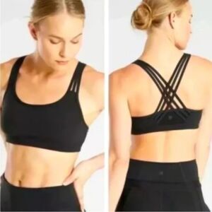 Athleta Hyper Focus Sports Bra in Black Size XS